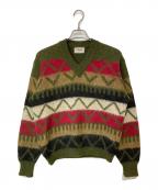 Citation Club by PURITANサイテーション クラブ バイ ピューリタン）の古着「60s モヘア混Vネックニット」｜グリーン