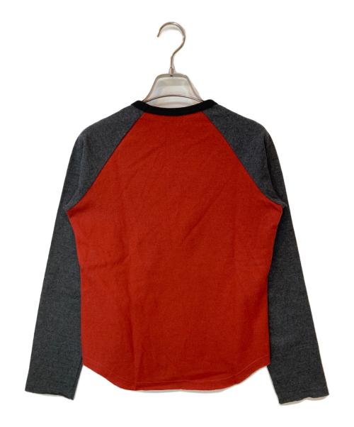 tricot COMME des GARCONS（トリココムデギャルソン）tricot COMME des GARCONS (トリココムデギャルソン) ラグランウールカットソー レッド×グレー サイズ:-の古着・服飾アイテム