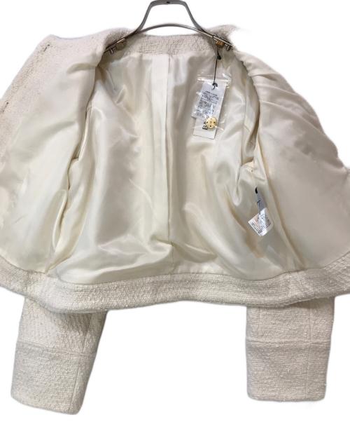 BABYLONE（バビロン）BABYLONE (バビロン) ツイードクルーネックジャケット アイボリー サイズ:Fの古着・服飾アイテム