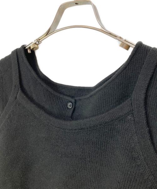 CLANE（クラネ）CLANE (クラネ) BUSTIER SET BOAT NECK KNIT CARDIGAN(ビスチェセットボートネックニットカーディガン) ブラック サイズ:2の古着・服飾アイテム