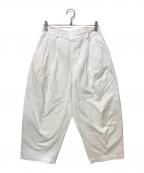 nest Robeネストローブ）の古着「コットンチノ近江晒 タックパンツ」｜ホワイト