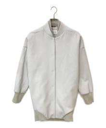 Maison Margiela（メゾンマルジェラ）の古着「14SS WOOL BLEND GABARDINE OVERSIZED BASEBALL JACKET」｜グレー