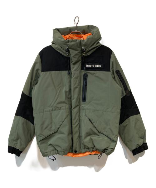 Schott（ショット）Schott (ショット) 2TONE SNORKEL DOWN PARKA/スノーケルダウンパーカ カーキ×ブラック サイズ:Mの古着・服飾アイテム