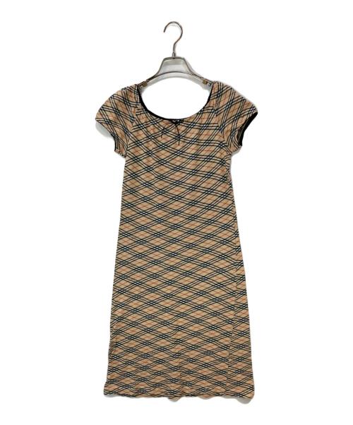 BURBERRY BLUE LABEL（バーバリー ブルー レーベル）BURBERRY BLUE LABEL (バーバリーロンドンブルーレーベル) ノヴァチェックノースリーブワンピース ベージュ サイズ:Mの古着・服飾アイテム