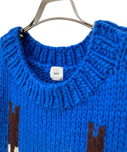 oll kyoto（オール キョウト）oll kyoto (オール キョウト) ORTEGA MOTIF HAND KNIT VEST ブルー サイズ:2の古着・服飾アイテム