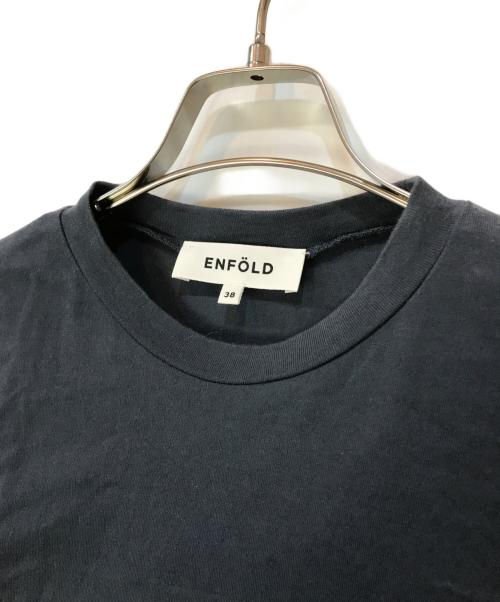 ENFOLD（エンフォルド）ENFOLD (エンフォルド) クラッシック天竺 T SHIRTレイヤードDRESS ネイビー×イエロー サイズ:38の古着・服飾アイテム
