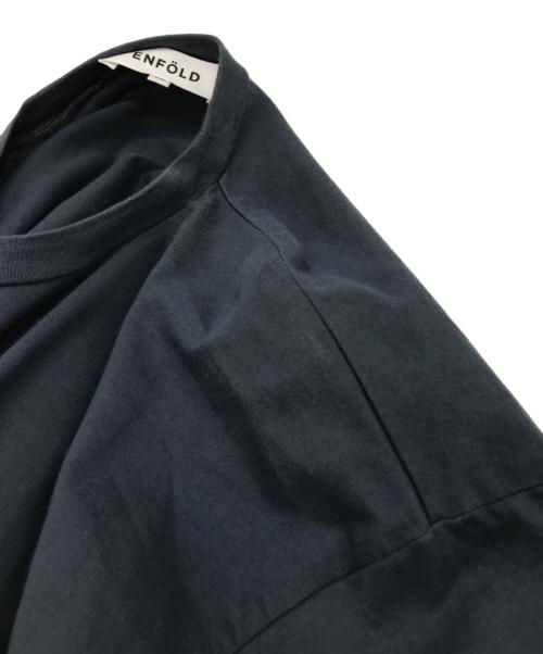 ENFOLD（エンフォルド）ENFOLD (エンフォルド) クラッシック天竺 T SHIRTレイヤードDRESS ネイビー×イエロー サイズ:38の古着・服飾アイテム
