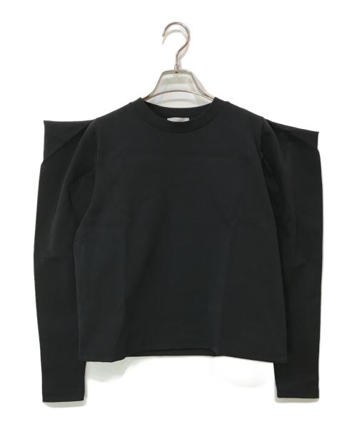 HYKE（ハイク）HYKE (ハイク) パワーショルダーL/Sカットソー ブラック サイズ:2の古着・服飾アイテム