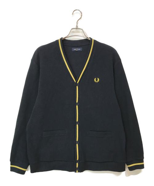 FRED PERRY（フレッドペリー）FRED PERRY (フレッドペリー) TIPPED PIQUE TEXTURE CARDIGAN ネイビー サイズ:Lの古着・服飾アイテム