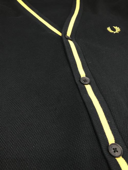 FRED PERRY（フレッドペリー）FRED PERRY (フレッドペリー) TIPPED PIQUE TEXTURE CARDIGAN ネイビー サイズ:Lの古着・服飾アイテム