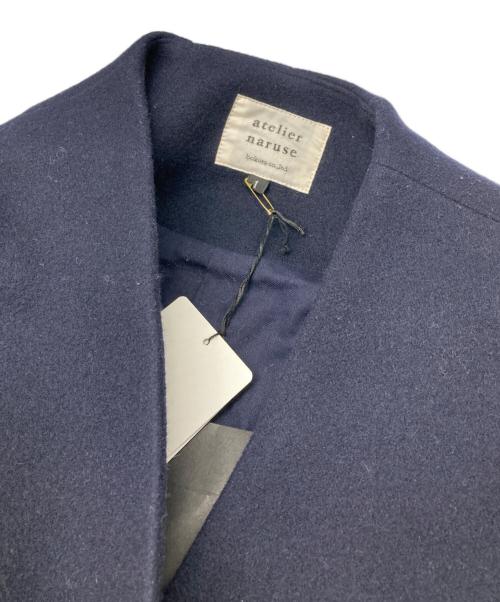 atelier naruse（アトリエナルセ）atelier naruse (アトリエナルセ) melton wool cocoon coat ネイビー サイズ:1の古着・服飾アイテム
