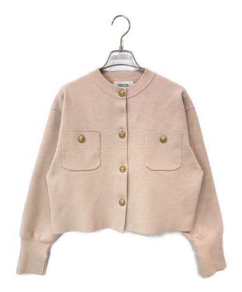 ARPEGE STORY（アルページュストーリー）ARPEGE STORY (アルページュストーリー) 金釦ニットジャケット ピンク サイズ:2の古着・服飾アイテム