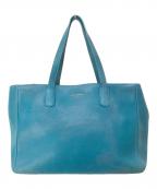 BVLGARIブルガリ）の古着「レザートートバッグ」｜ブルー