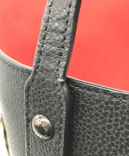 COACH（コーチ）COACH (コーチ) ポリッシュド ペブルレザー ウィズ スーベニア エンブロイダリー マーケットトートバッグ ブラック サイズ:-の古着・服飾アイテム