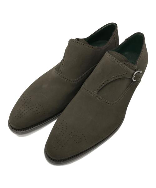 ERMENEGILDO ZEGNA（エルメネジルド・ゼニア）ERMENEGILDO ZEGNA (エルメネジルド・ゼニア) COUTURE スウェード シングルモンク メダリオンシューズ ブラウン サイズ:8の古着・服飾アイテム
