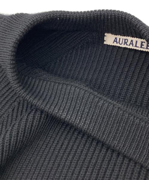 AURALEE（オーラリー）AURALEE (オーラリー) SUPER FINE WOOL RIB KNIT RAGLAN(スーパーファインウール リブニット) ブラックの古着・服飾アイテム