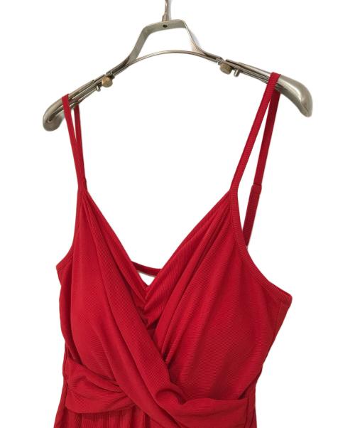 ALENCY（アレンシー）ALENCY (アレンシー) ドレープリブロンパース レッド サイズ:Fの古着・服飾アイテム