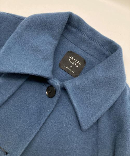 UNITED TOKYO（ユナイテッドトーキョー）UNITED TOKYO (ユナイテッドトーキョー) エクストラウールスタンド2way ステン コート ブルー サイズ:2の古着・服飾アイテム