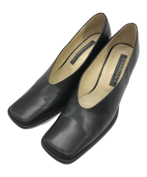 UNTISHOLD（アンチショルド）UNTISHOLD (アンチショルド) Naty Leather Narrow スクエアトゥーパンプス ブラック サイズ:37の古着・服飾アイテム