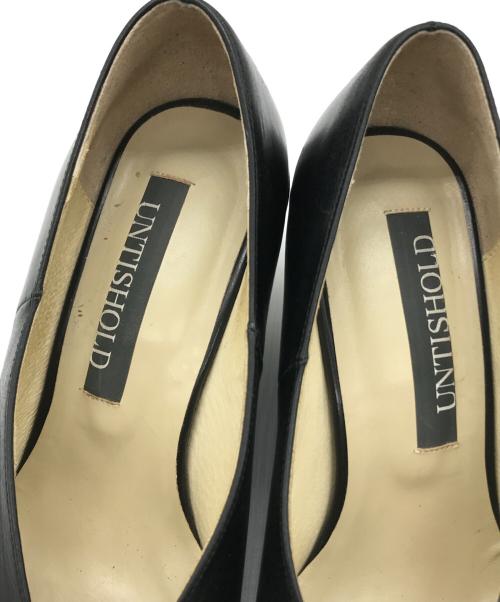 UNTISHOLD（アンチショルド）UNTISHOLD (アンチショルド) Naty Leather Narrow スクエアトゥーパンプス ブラック サイズ:37の古着・服飾アイテム