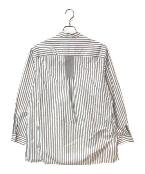 KUON（クオン）KUON (クオン) Reversible Pleated Shirt ホワイト×グレー サイズ:Mの古着・服飾アイテム