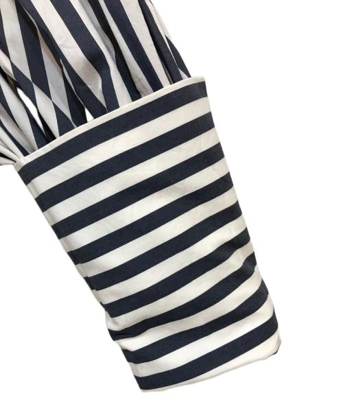 oll（オール）oll (オール) seeline dress ストライプロングシャツワンピース ホワイト×ネイビー サイズ:02の古着・服飾アイテム