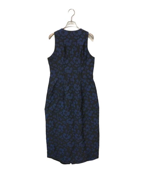 LE CIEL BLEU（ルシェルブルー）LE CIEL BLEU (ルシェルブルー) Flower Jacquard Dress ブラック×ブルー サイズ:38の古着・服飾アイテム