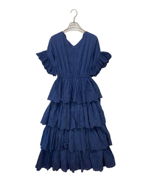 TSURU by MARIKO OIKAWA（ツルバイマリコオイカワ）TSURU by MARIKO OIKAWA (ツルバイマリコオイカワ) コットンティアード レースワンピース ネイビー サイズ:Fの古着・服飾アイテム