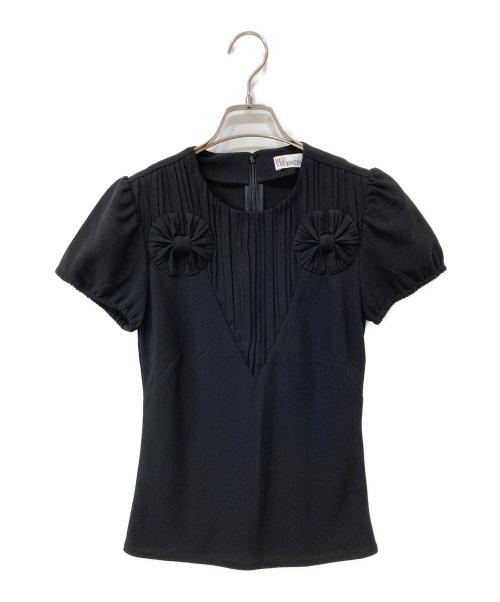RED VALENTINO（レッドヴァレンティノ）RED VALENTINO (レッドヴァレンティノ) 半袖ブラウス ブラック サイズ:38の古着・服飾アイテム