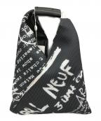 MM6 Maison Margielaエムエムシックスメゾンマルジェラ）の古着「JAPANESE SMALL BAG IN PRINTED MESH バッグ」｜ホワイト×ブラック