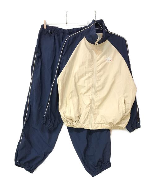 9090（9090）9090 (9090) Ninety ナイロンセットアップ ネイビー×ベージュ サイズ:Lの古着・服飾アイテム