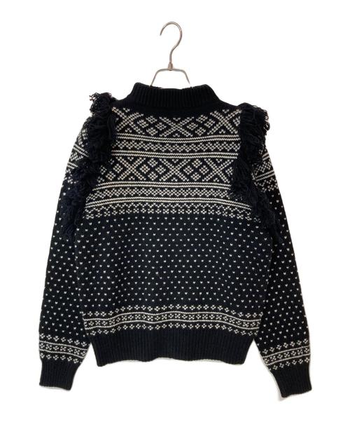 HYKE（ハイク）HYKE (ハイク) NORDIC FRINGE SWEATER ブラック サイズ:FREEの古着・服飾アイテム