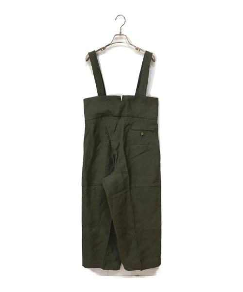 HAVERSACK（ハバーサック）HAVERSACK (ハバーサック) リネンジャンプスーツ グリーンの古着・服飾アイテム