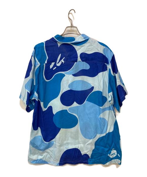 A BATHING APE（ア ベイシング エイプ）A BATHING APE (ア ベイシング エイプ) ABC CAMO OPEN COLLAR SHIRT ブルー サイズ:XLの古着・服飾アイテム