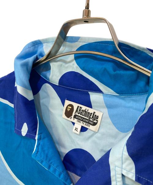 A BATHING APE（ア ベイシング エイプ）A BATHING APE (ア ベイシング エイプ) ABC CAMO OPEN COLLAR SHIRT ブルー サイズ:XLの古着・服飾アイテム