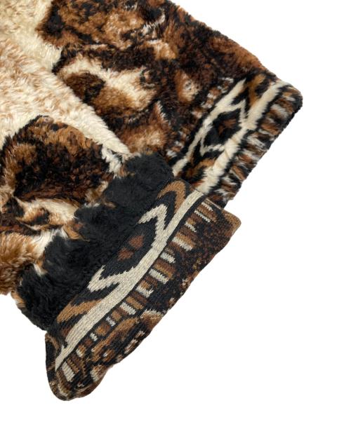 Cobblestone Canyon（カーバルストーンキャニオン）Cobblestone Canyon (カーバルストーンキャニオン) アニマル柄フリースジャケット ブラウン サイズ:XXLの古着・服飾アイテム