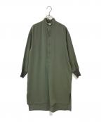 HYKEハイク）の古着「バンドカラープルオーバーワンピース」｜グリーン