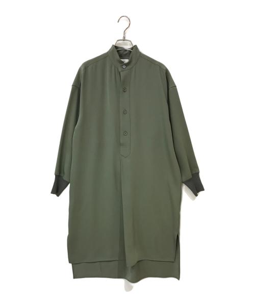 HYKE（ハイク）HYKE (ハイク) バンドカラープルオーバーワンピース グリーン サイズ:1の古着・服飾アイテム