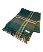 JOSHUA ELLISジョシュア エリス）の古着「カシミヤチェックマフラー」｜グリーン