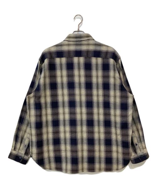 New Era（ニューエラ）New Era (ニューエラ) チェックシャツ ベージュ×ネイビー サイズ:XLの古着・服飾アイテム