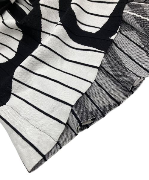 Diagram（ダイアグラム）Diagram (ダイアグラム) ロゴジャガードニットワンピース ホワイト×ブラック サイズ:36の古着・服飾アイテム