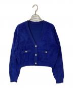 GRACE CONTINENTAL（グレースコンチネンタル）の古着「モールニットカーディガン」｜ネイビー