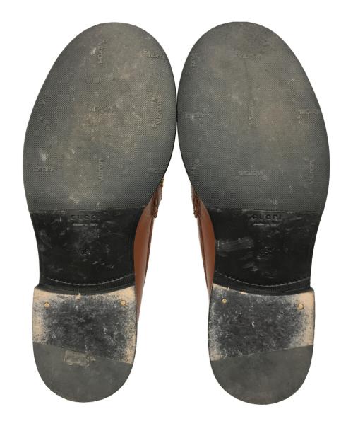 GUCCI（グッチ）GUCCI (グッチ) メタルロゴ ローファー ブラウン サイズ:36の古着・服飾アイテム