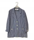 GIVENCHY GLAMOURジバンシーグラマー）の古着「オールド テーラードジャケット」｜ブルー×ホワイト