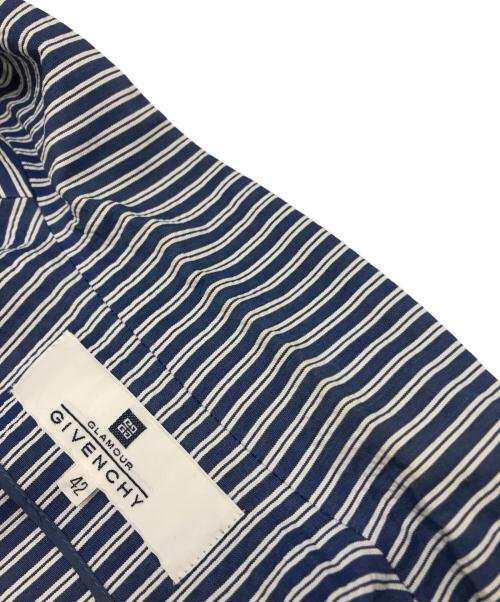 GIVENCHY GLAMOUR（ジバンシーグラマー）GIVENCHY GLAMOUR (ジバンシーグラマー) オールド テーラードジャケット ブルー×ホワイト サイズ:42の古着・服飾アイテム