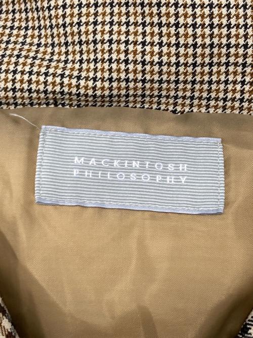 MACKINTOSH PHILOSOPHY（マッキントッシュ フィロソフィー）MACKINTOSH PHILOSOPHY (マッキントッシュ フィロソフィー) パネルチェックダウンジャケット ブラウン サイズ:Mの古着・服飾アイテム