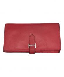 HERMES（エルメス）の古着「ベアン 長財布」｜レッド