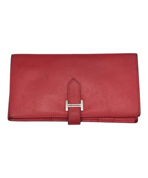 HERMES（エルメス）HERMES (エルメス) ベアン 長財布 レッド サイズ:-の古着・服飾アイテム