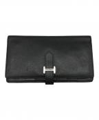 HERMESエルメス）の古着「ベアン 長財布」｜ブラック