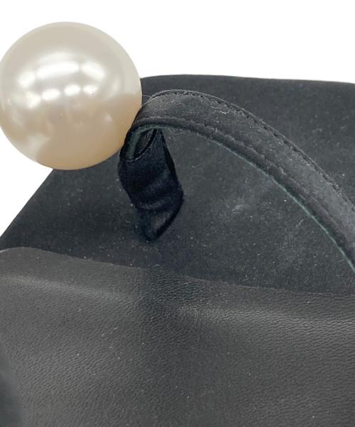 toteme（トーテム）toteme (トーテム) スクエアトゥーパールパンプス ブラック サイズ:35の古着・服飾アイテム